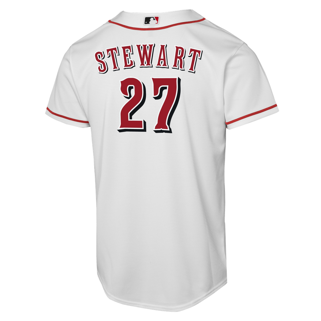Cincinnati Reds Sal Stewart Nike Youth Home Replica Player Jersey - White MLB Team Jersey Baseball Fan Apparel