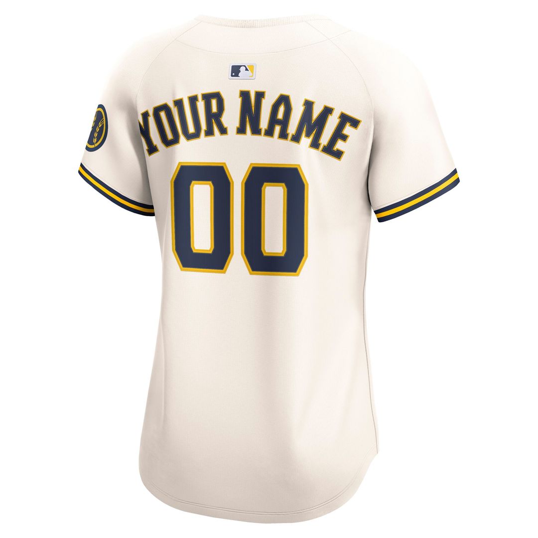 Milwaukee Brewers Nike Women's Home Limited Custom Jersey - Cream MLB Team Jersey Baseball Fan Apparel