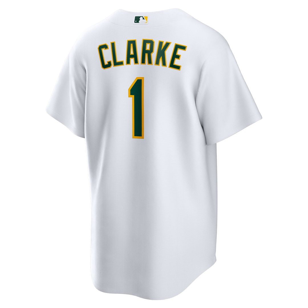 Athletics Denzel Clarke Nike Home Replica Jersey - White MLB Team Jersey Baseball Fan Apparel