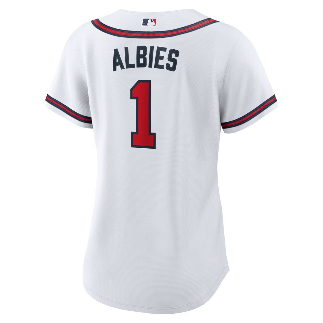 Atlanta Braves Ozzie Albies Nike Women's Home Replica Jersey - White MLB Team Jersey Baseball Fan Apparel