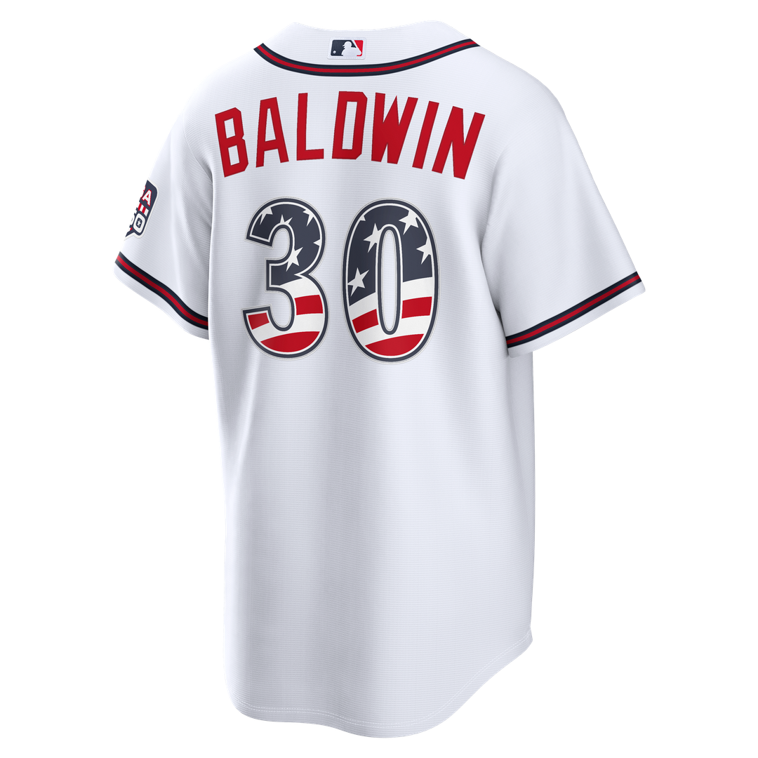 Atlanta Braves Drake Baldwin Nike USA 250 Fourth of July Home Stadium Jersey - White MLB Team Jersey Baseball Fan Apparel