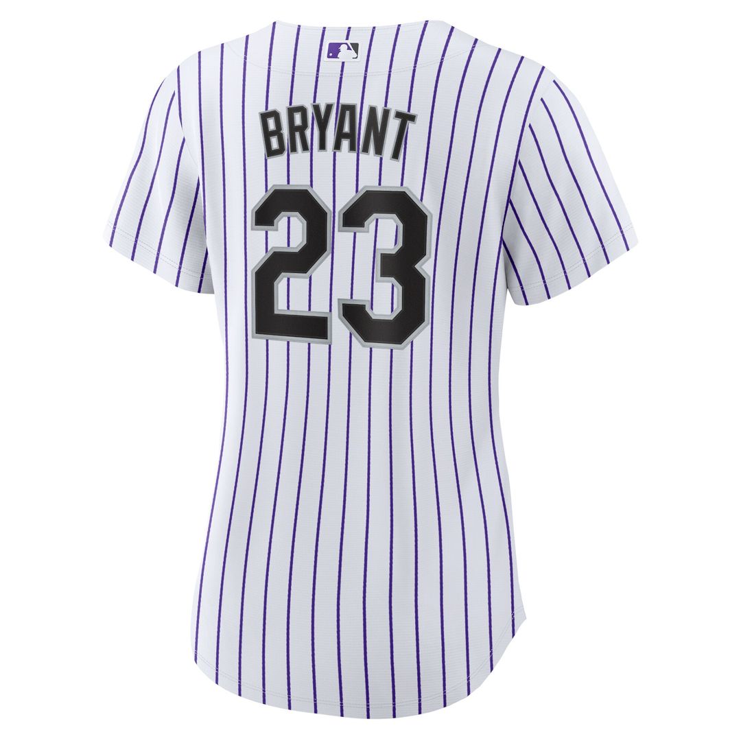 Colorado Rockies Kris Bryant Nike Women's Replica Player Jersey - White/Purple MLB Team Jersey Baseball Fan Apparel