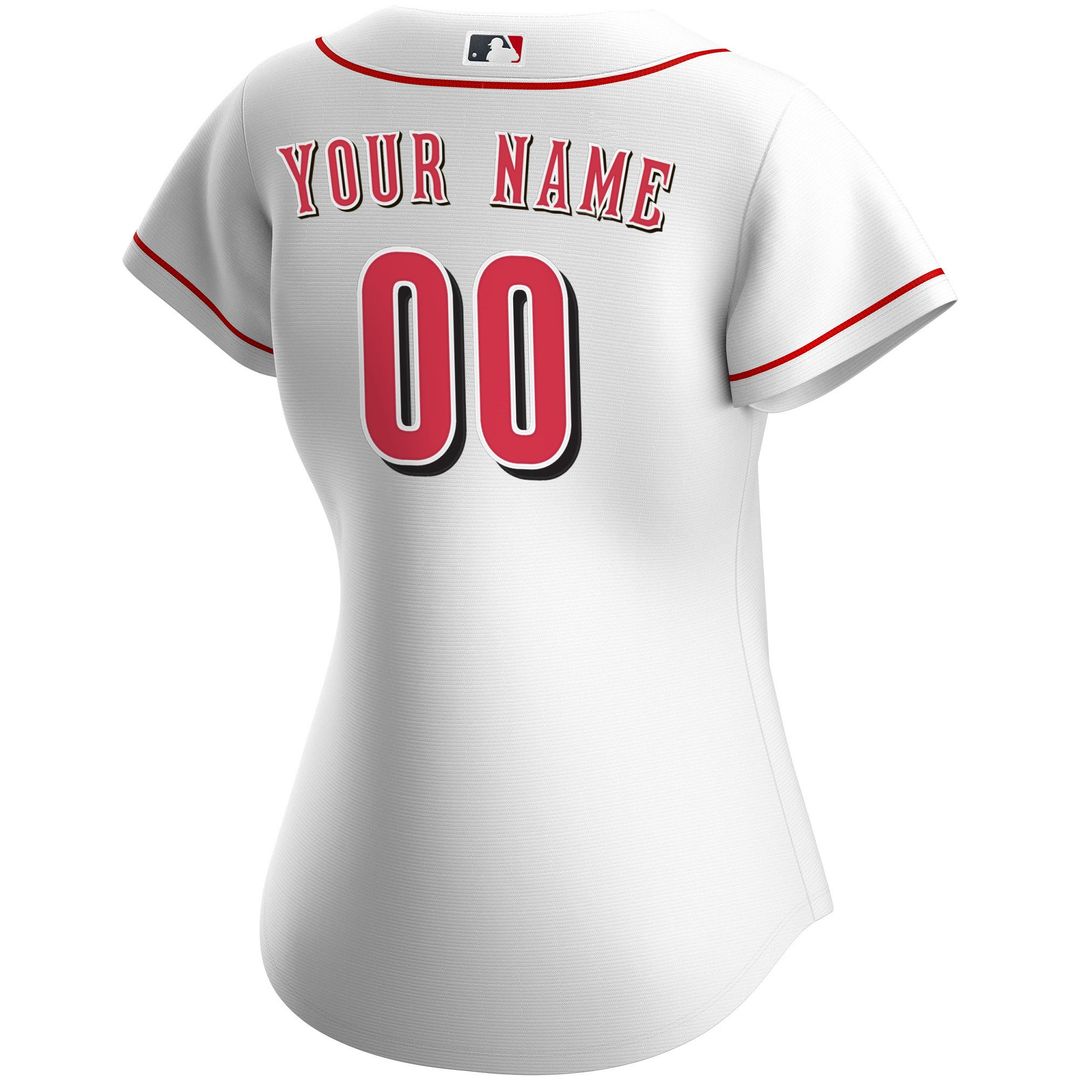 Cincinnati Reds Nike Women's Home Replica Custom Jersey - White MLB Team Jersey Baseball Fan Apparel