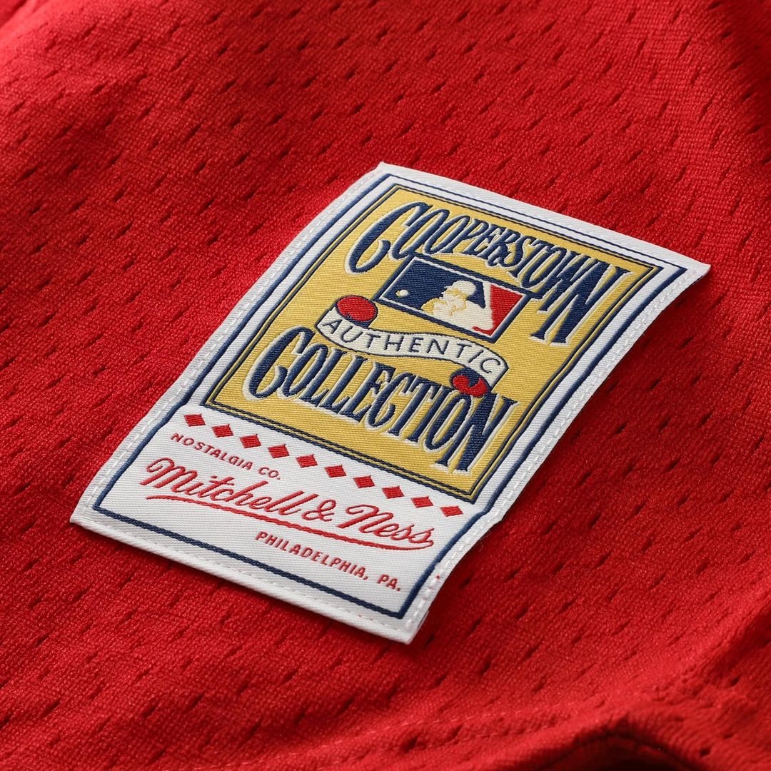 Cincinnati Reds Deion Sanders Mitchell & Ness Cooperstown Mesh Batting Practice Button - Up Jersey - Red MLB Team Jersey Baseball Fan Apparel
