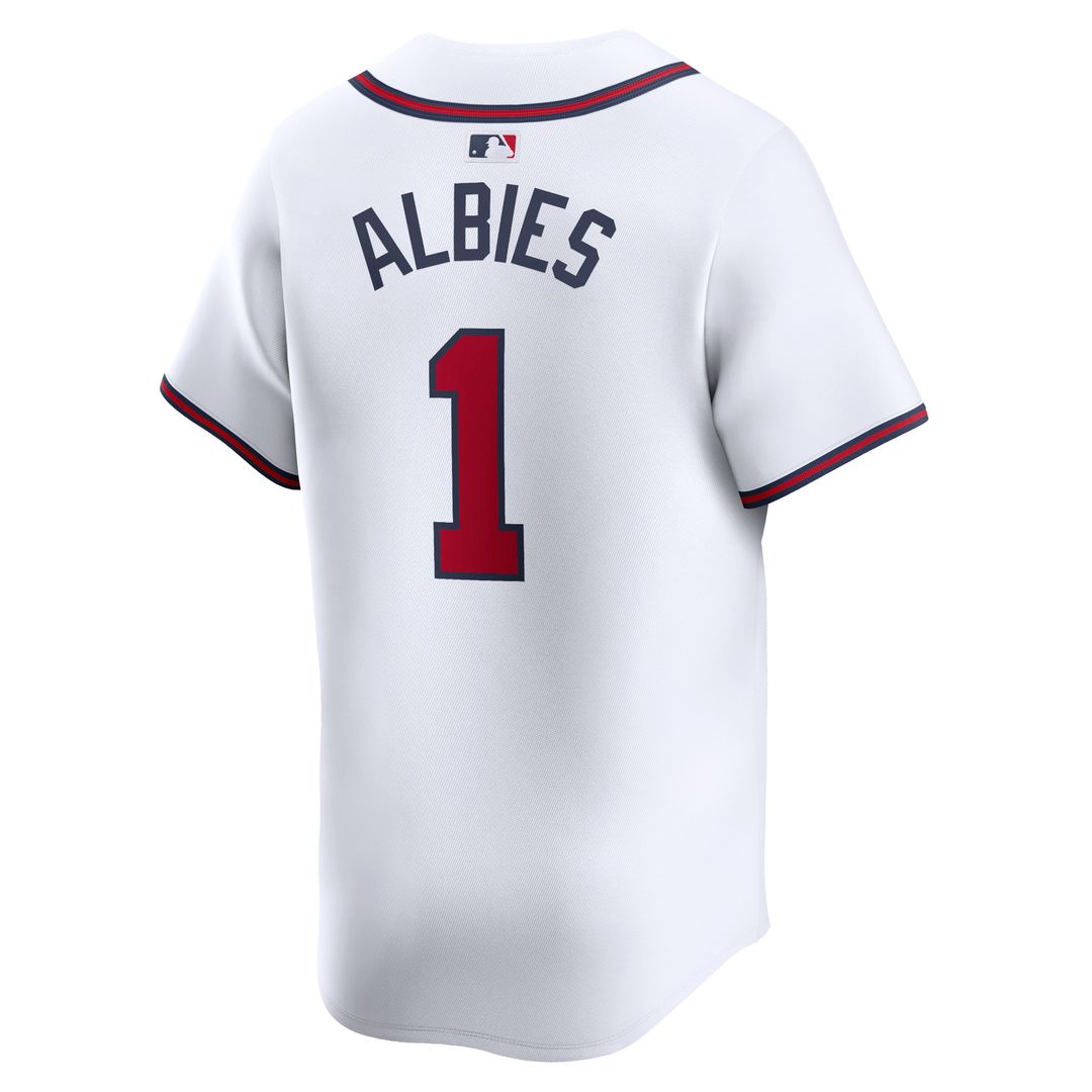 Atlanta Braves Ozzie Albies Nike Home Limited Player Jersey - White MLB Team Jersey Baseball Fan Apparel
