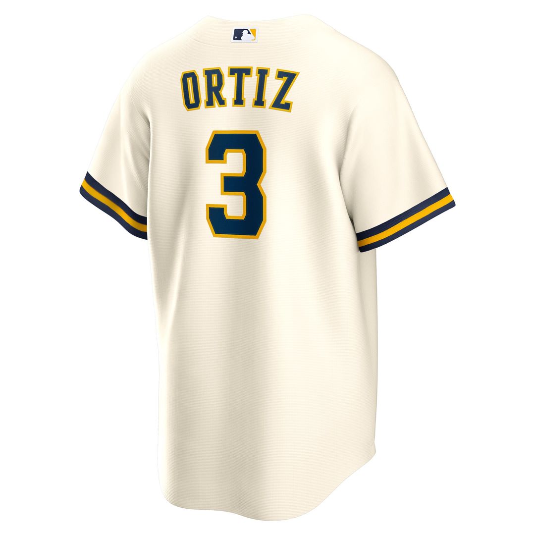 Milwaukee Brewers Joey Ortiz Nike Home Replica Jersey - White MLB Team Jersey Baseball Fan Apparel