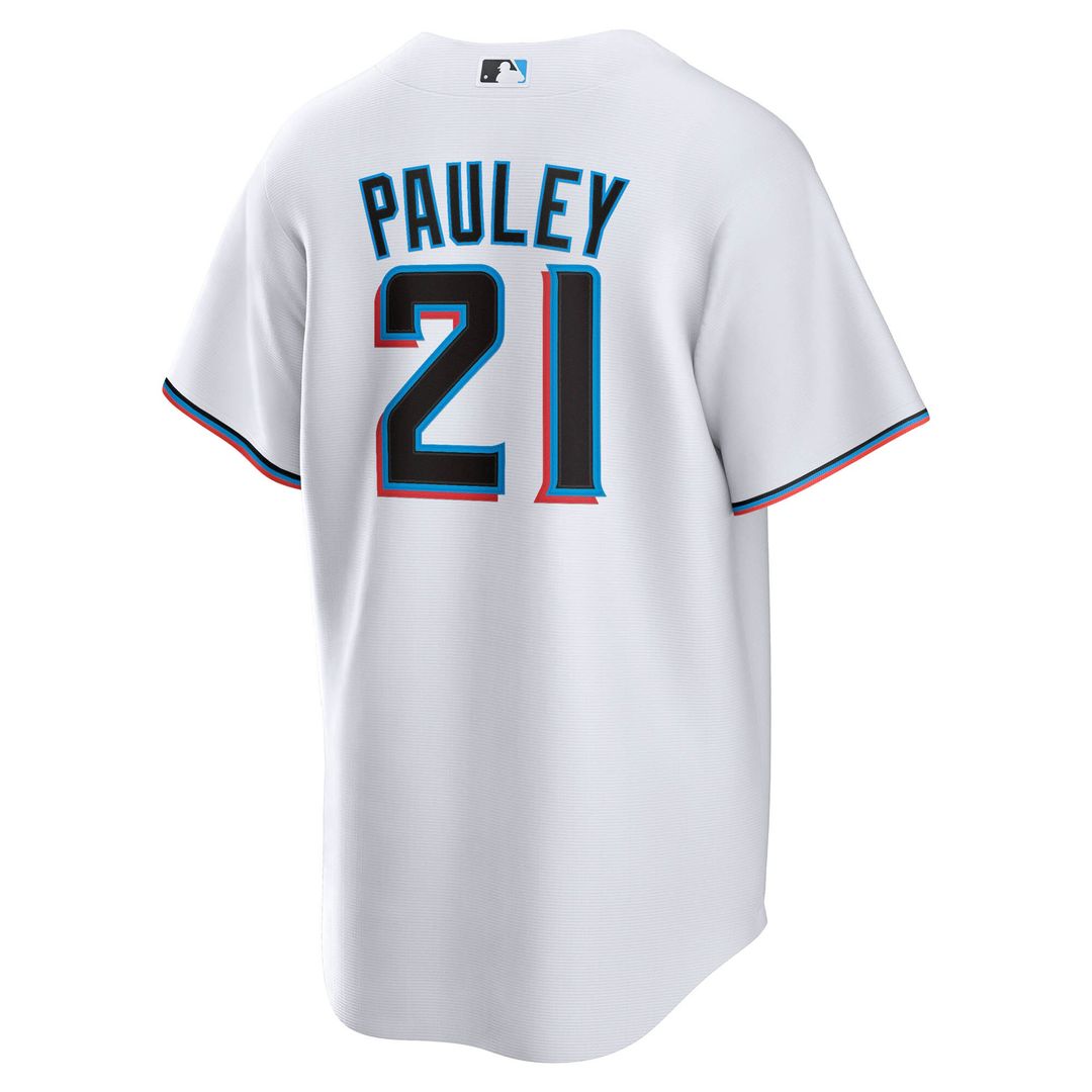 Miami Marlins Graham Pauley Nike Home Replica Jersey - White MLB Team Jersey Baseball Fan Apparel