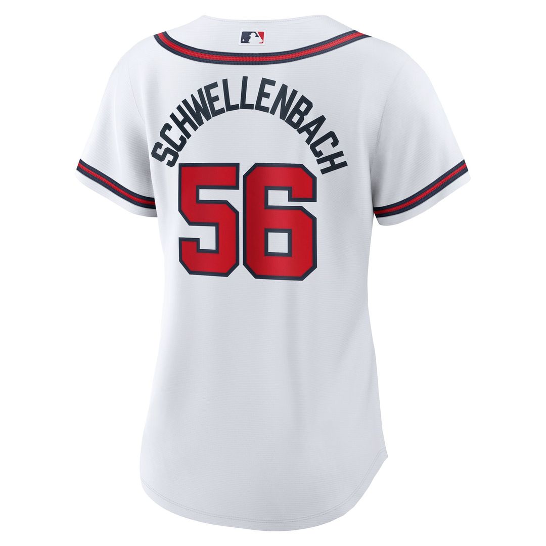 Atlanta Braves Spencer Schwellenbach Nike Women's Home Replica Jersey - White MLB Team Jersey Baseball Fan Apparel
