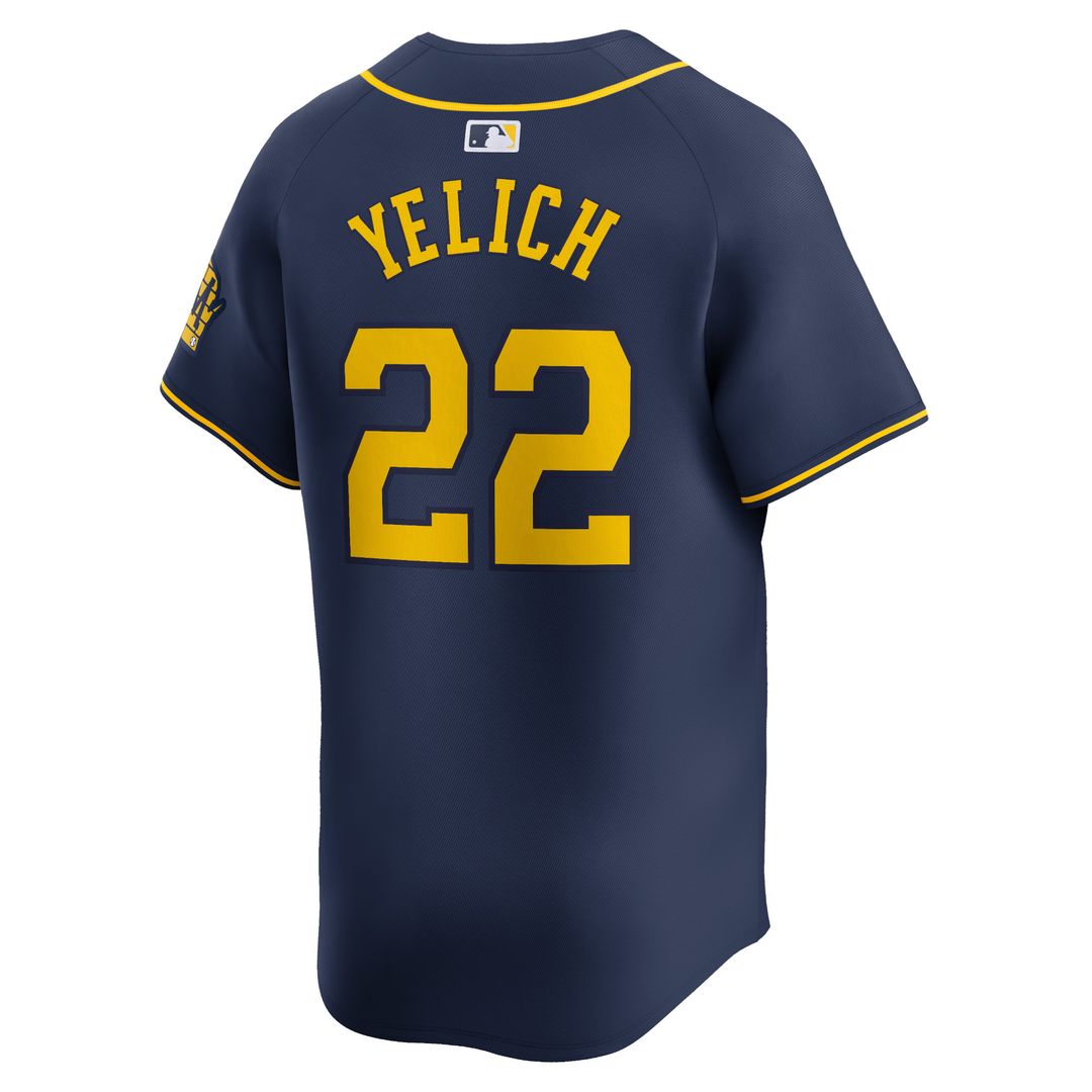 Milwaukee Brewers Christian Yelich Nike Alternate Limited Player Jersey - Navy MLB Team Jersey Baseball Fan Apparel