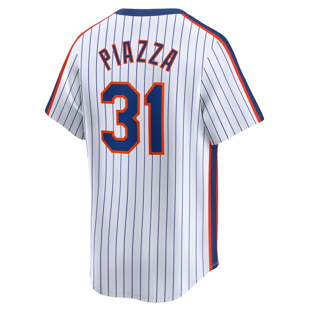 New York Mets Mike Piazza Nike Throwback Cooperstown Limited Jersey - White MLB Team Jersey Baseball Fan Apparel