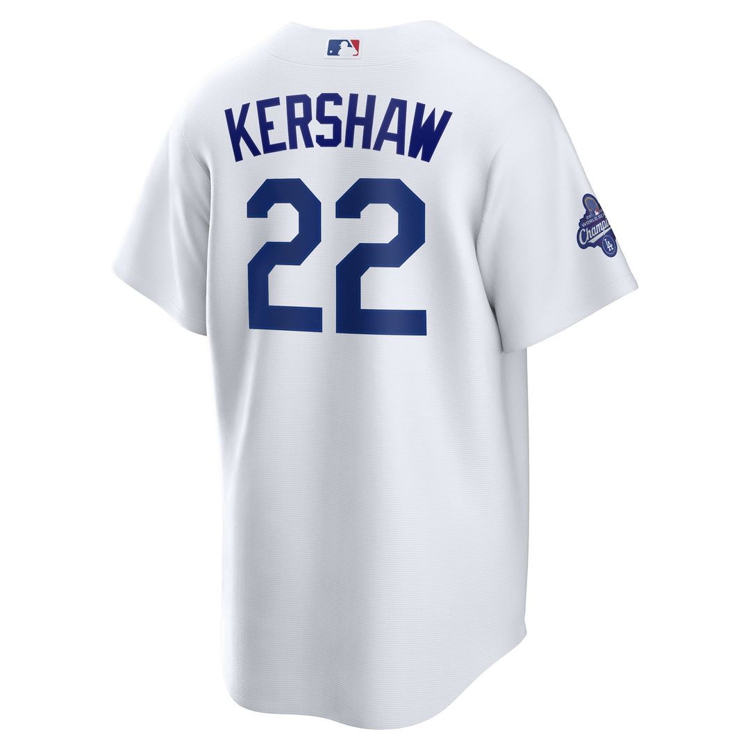 Los Angeles Dodgers Clayton Kershaw Nike Home 2025 World Series Champions Replica Jersey - White MLB Team Jersey Baseball Fan Apparel