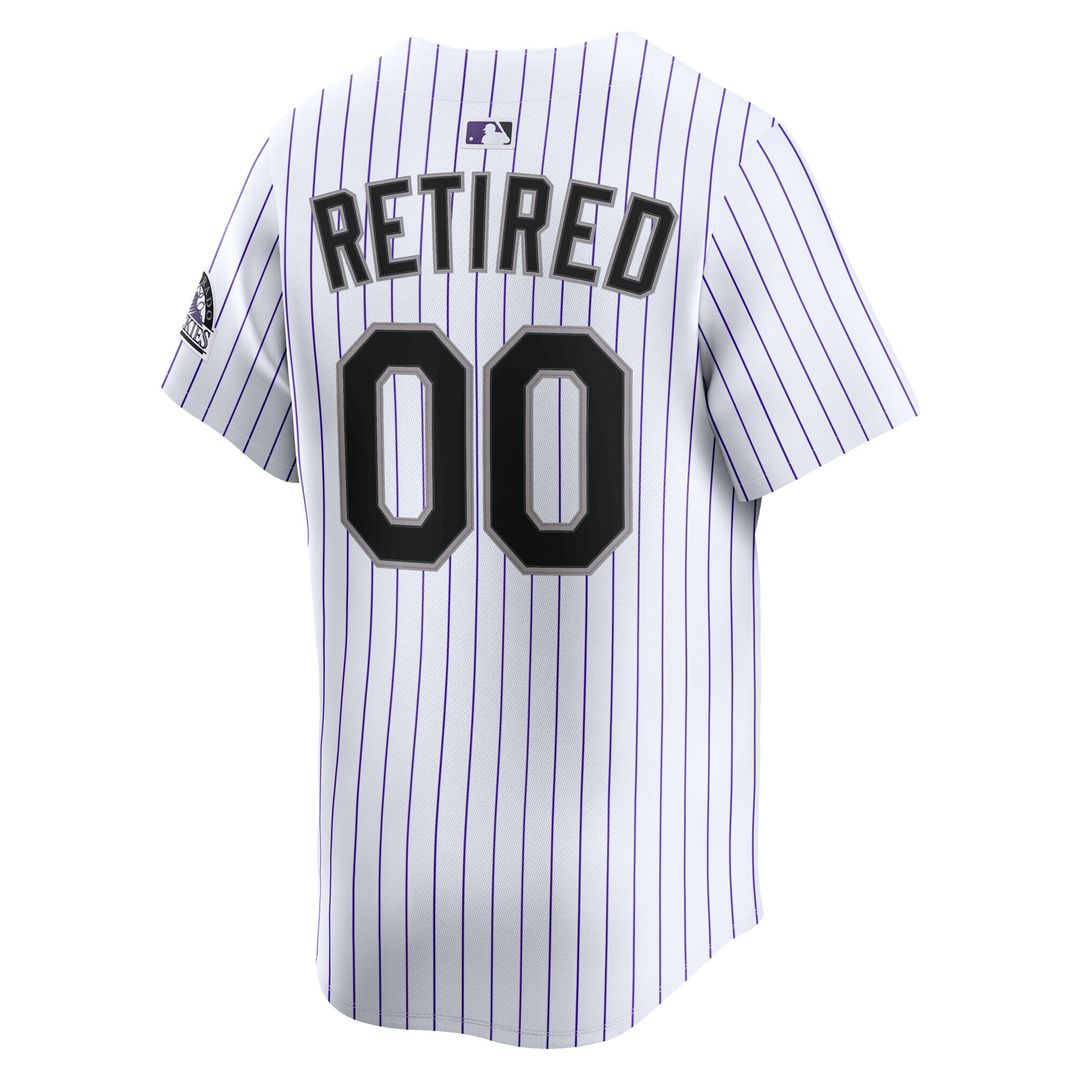 Colorado Rockies Nike Home Limited Pick - A - Player Retired Roster Jersey - White MLB Team Jersey Baseball Fan Apparel