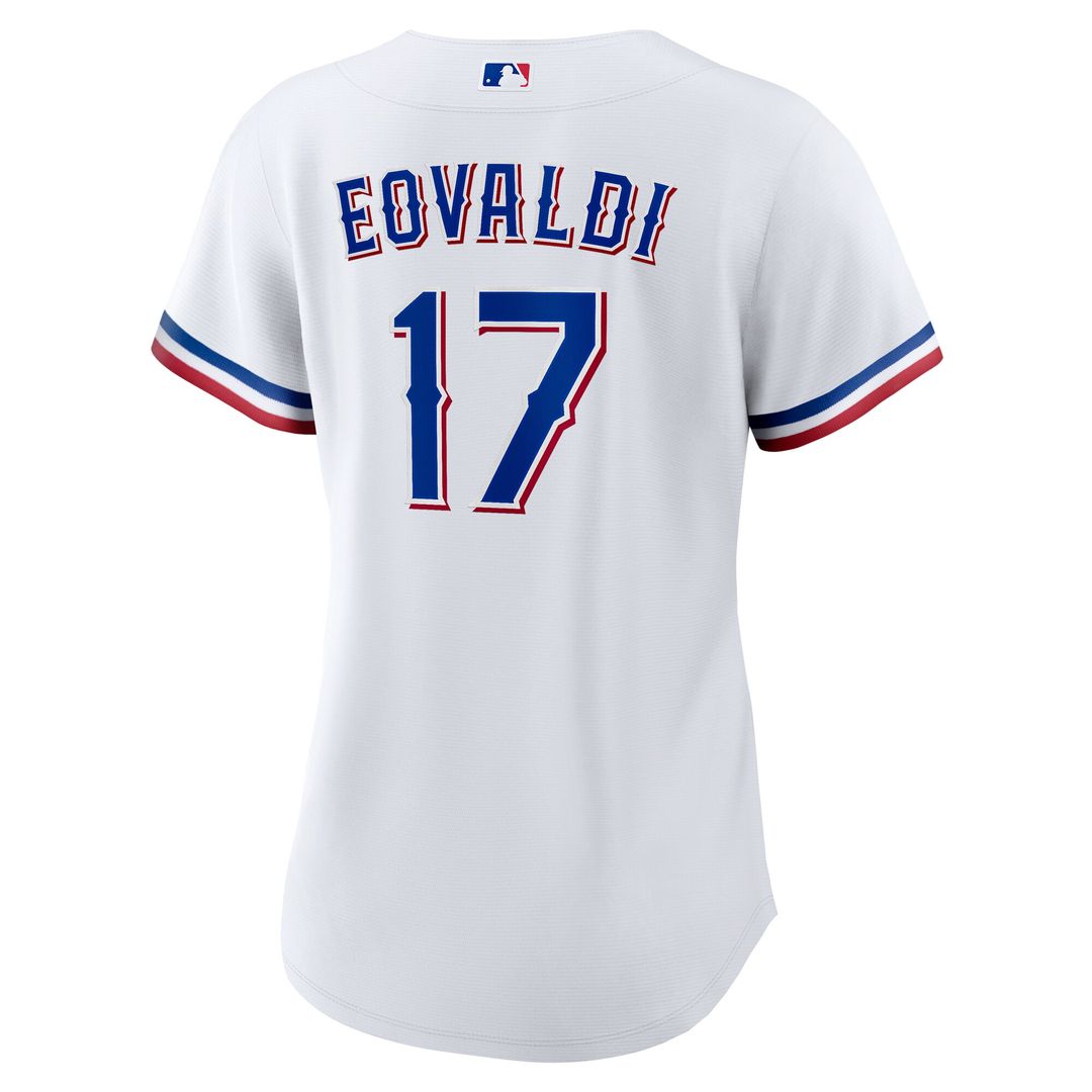 Texas Rangers Nathan Eovaldi Nike Women's Home Replica Jersey - White MLB Team Jersey Baseball Fan Apparel