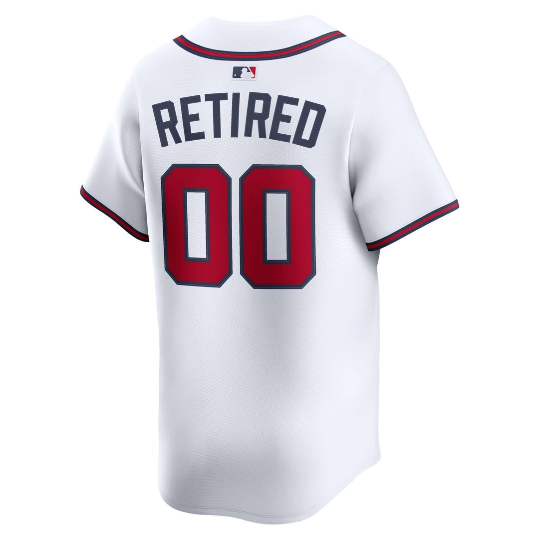 Atlanta Braves Nike Home Limited Pick - A - Player Retired Roster Jersey - White MLB Team Jersey Baseball Fan Apparel