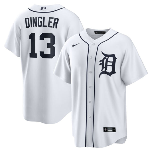 Detroit Tigers Dillon Dingler Nike Home Replica Jersey - White MLB Team Jersey Baseball Fan Apparel