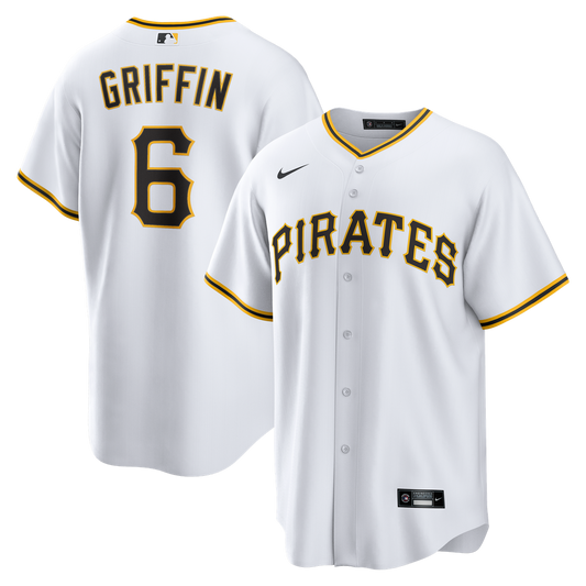 Pittsburgh Pirates Konnor Griffin Nike Home Replica Jersey - White MLB Team Jersey Baseball Fan Apparel