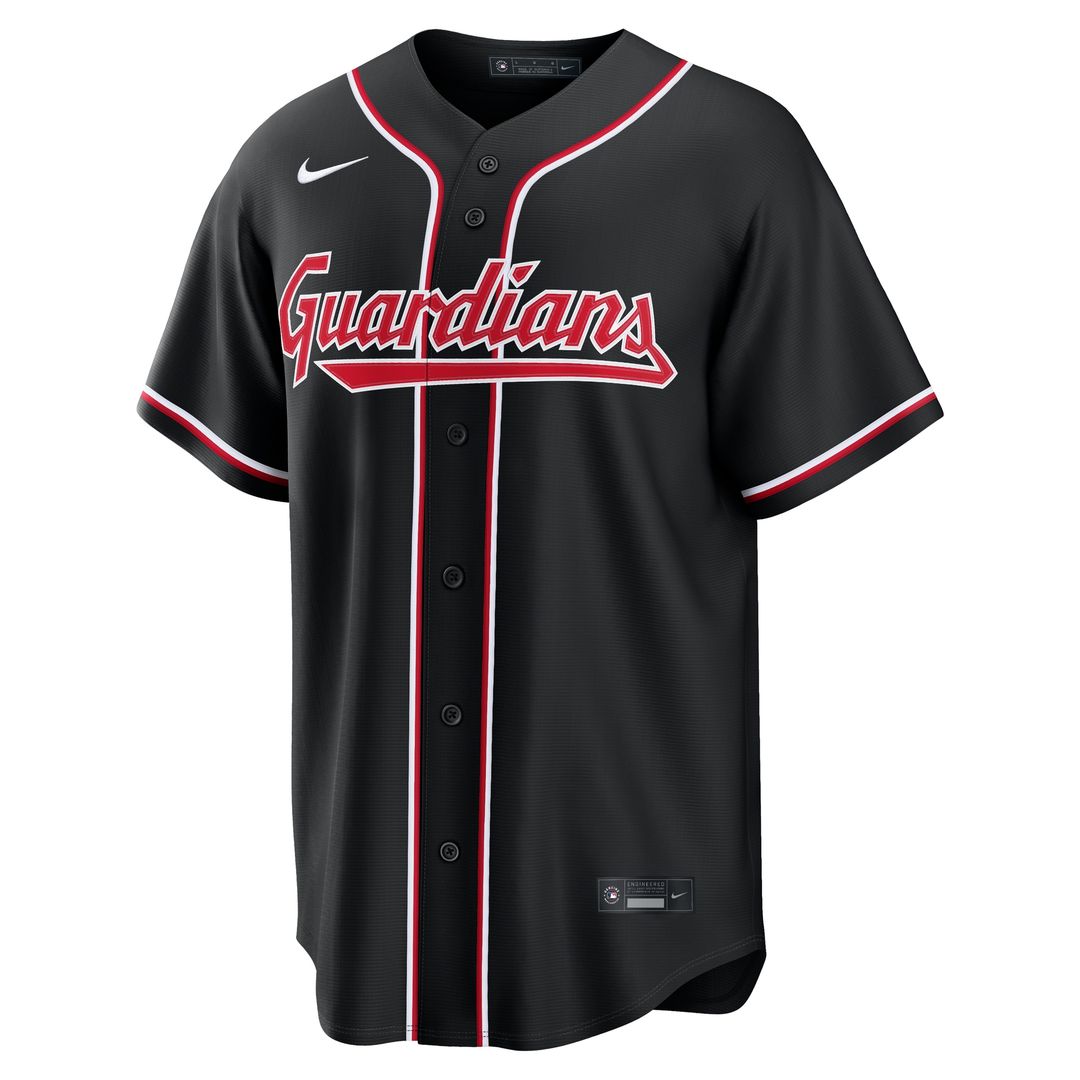 Cleveland Guardians Nike Fashion Replica Black Out Jersey MLB Team Jersey Baseball Fan Apparel