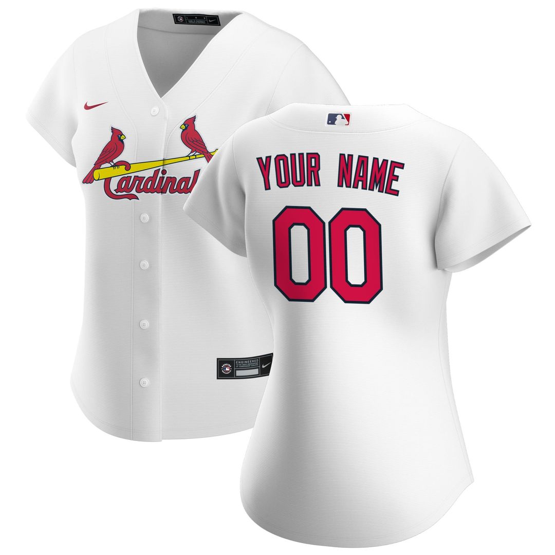 St. Louis Cardinals Nike Women's Home Replica Custom Jersey - White MLB Team Jersey Baseball Fan Apparel
