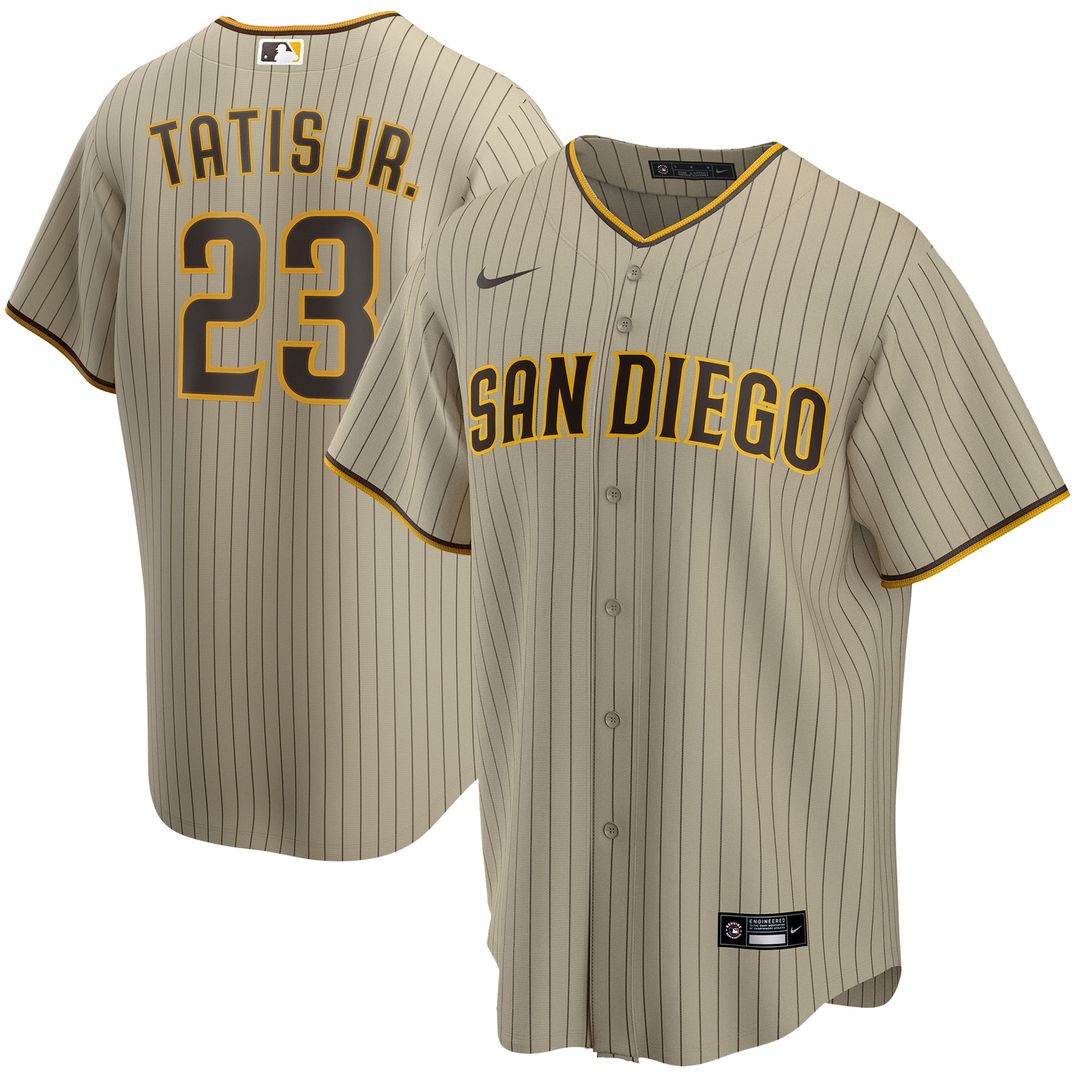 San Diego Padres Fernando Tatis Jr. Nike Alternate Replica Player Jersey - Tan MLB Team Jersey Baseball Fan Apparel