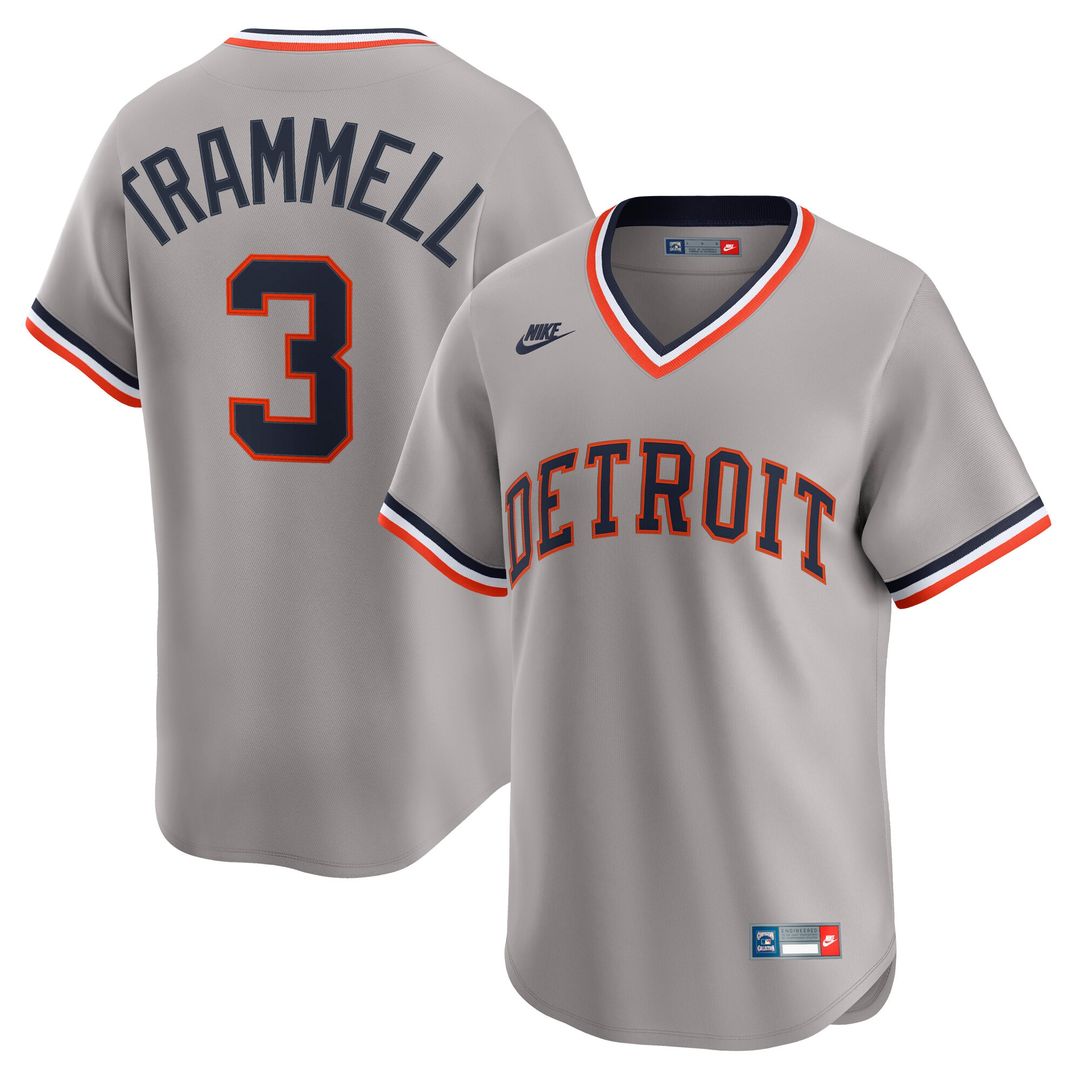 Detroit Tigers Alan Trammell Nike Cooperstown Limited Jersey - Gray MLB Team Jersey Baseball Fan Apparel