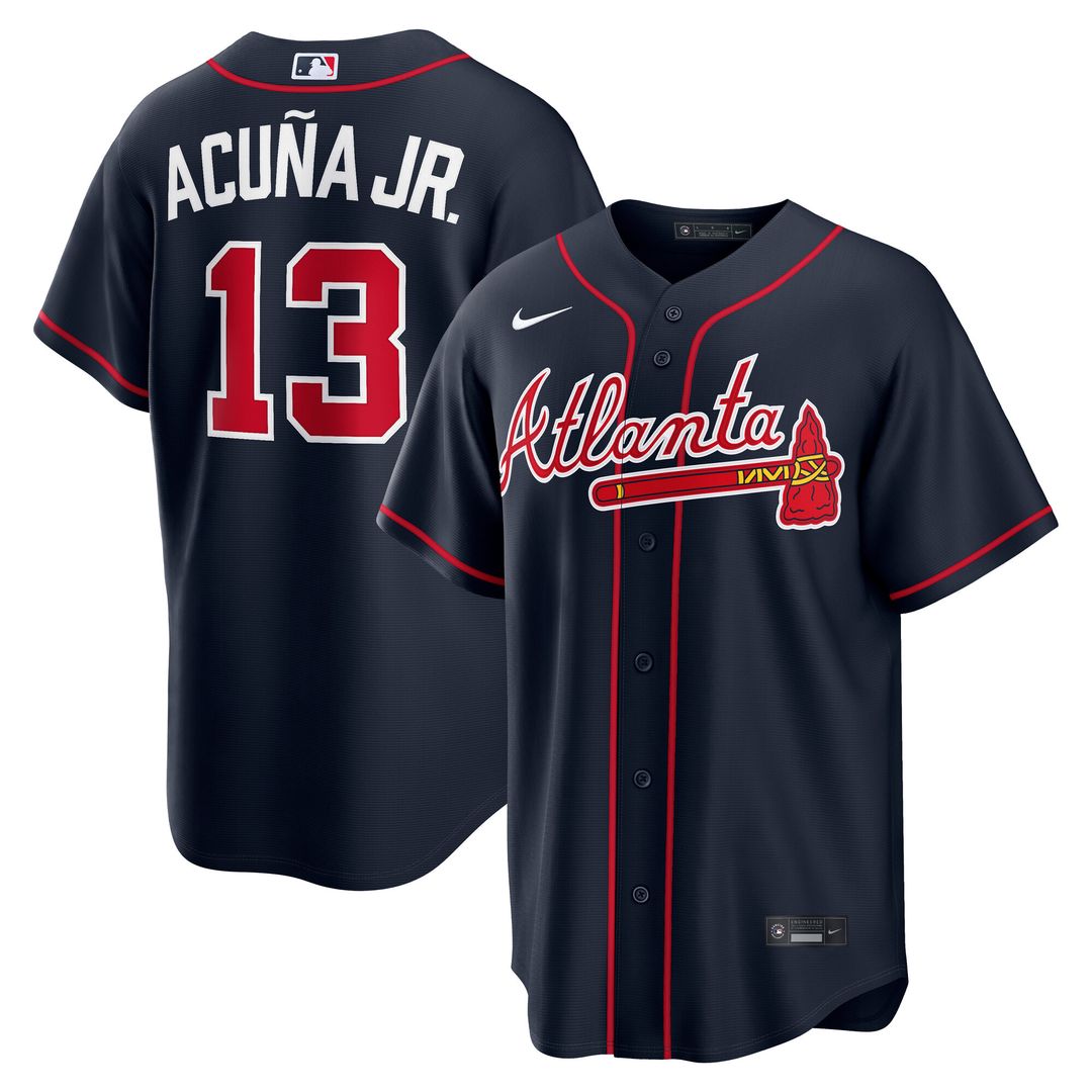 Atlanta Braves Ronald Acuña Jr. Nike Alternate 2 Replica Jersey - Red MLB Team Jersey Baseball Fan Apparel