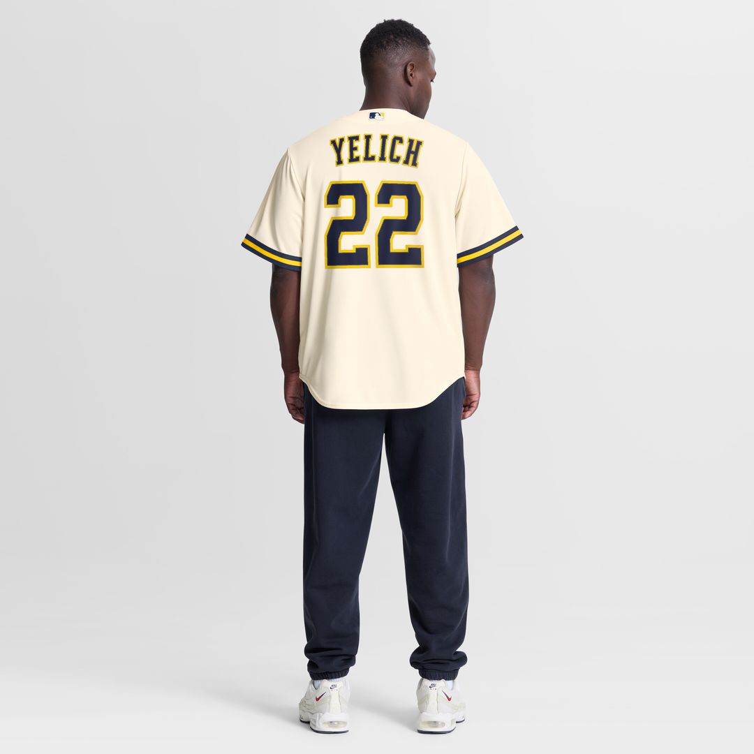 Milwaukee Brewers Christian Yelich Nike Home Replica Jersey - Cream MLB Team Jersey Baseball Fan Apparel