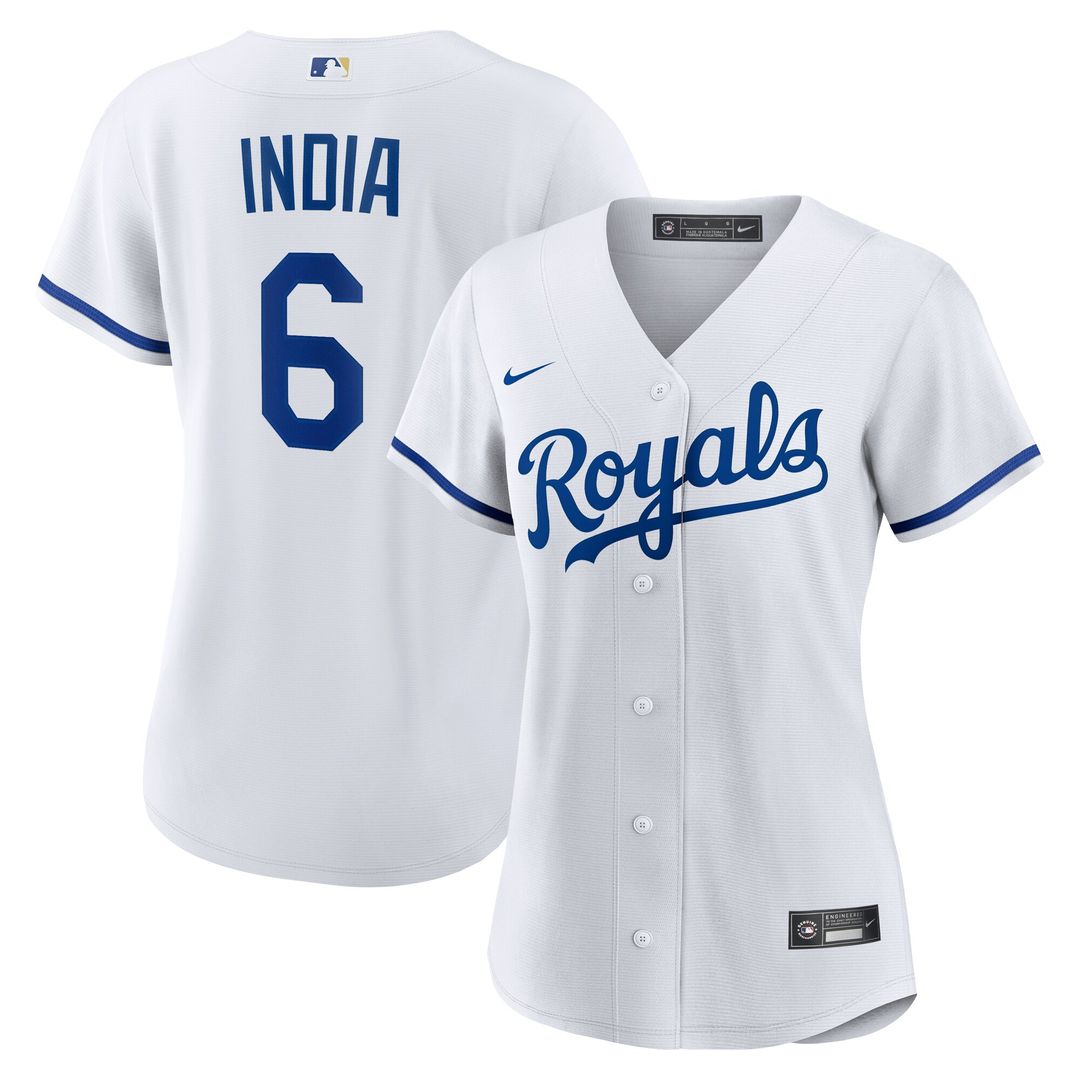Kansas City Royals Jonathan India Nike Women's Home Replica Jersey - White MLB Team Jersey Baseball Fan Apparel