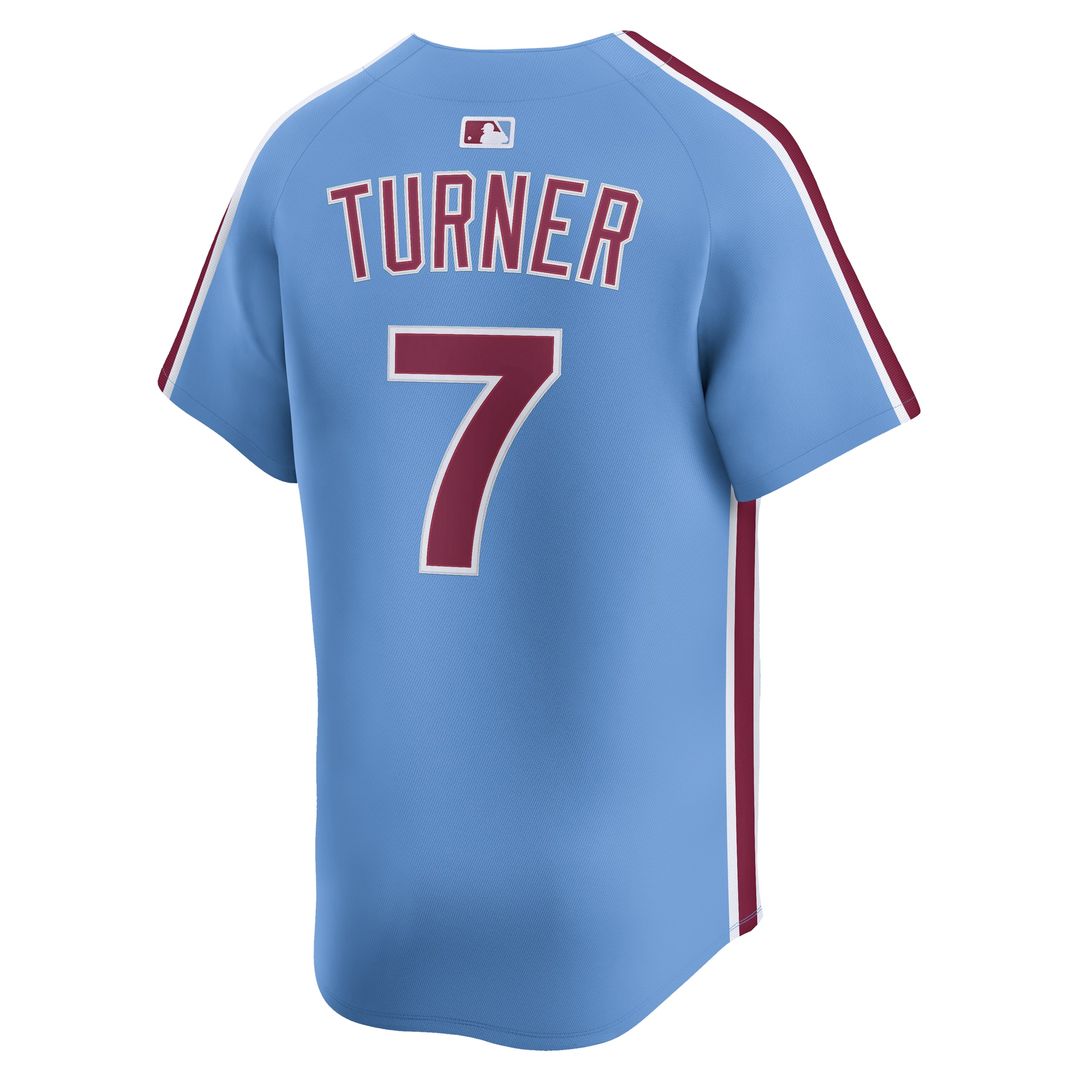 Philadelphia Phillies Trea Turner Nike Alternate Limited Player Jersey - Light Blue MLB Team Jersey Baseball Fan Apparel