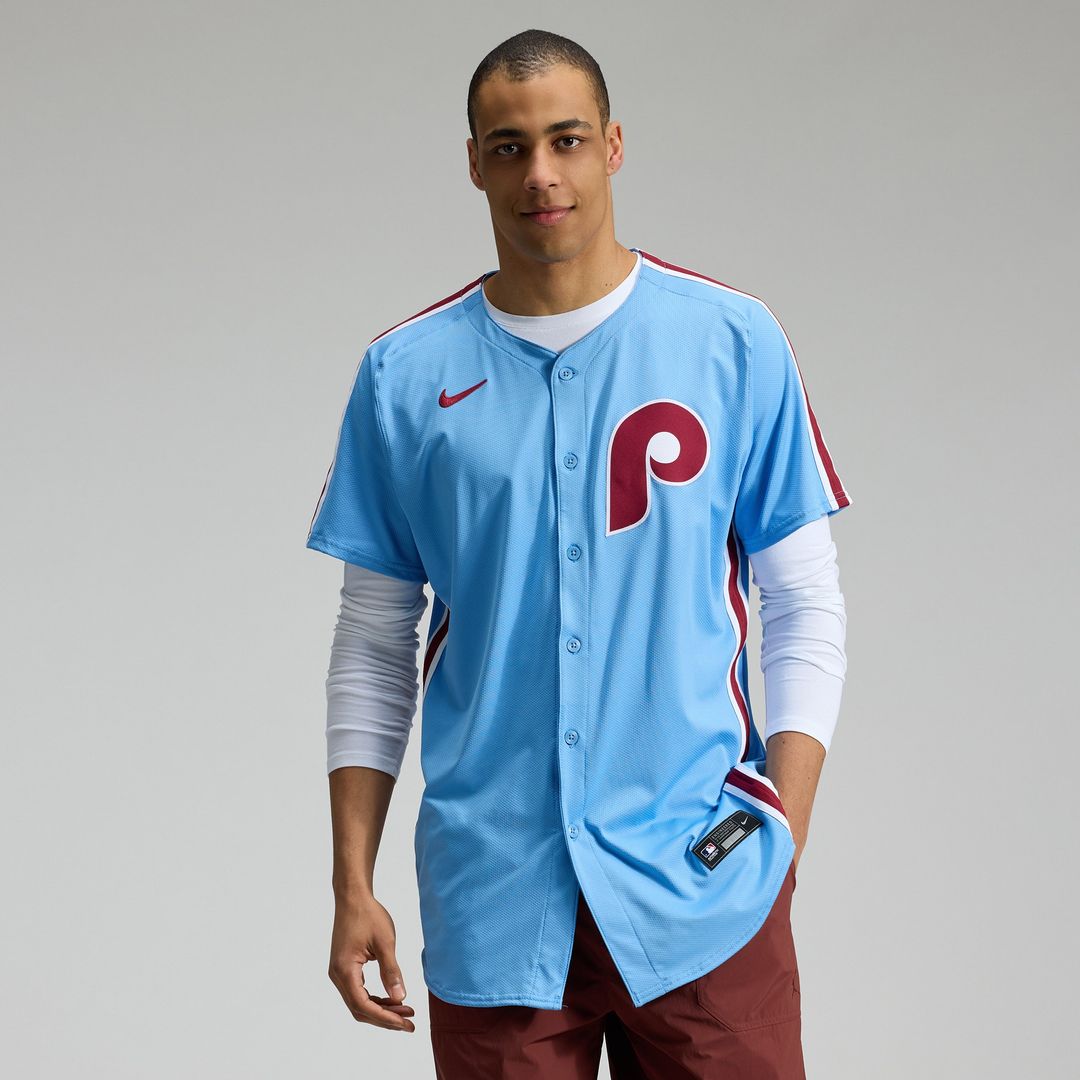 Philadelphia Phillies Nike Alternate Elite Jersey - Light Blue MLB Team Jersey Baseball Fan Apparel