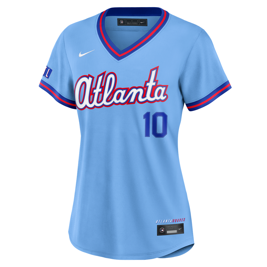 Atlanta Braves Chipper Jones Nike Women's 2026 City Connect Stadium Jersey - Powder Blue MLB Team Jersey Baseball Fan Apparel