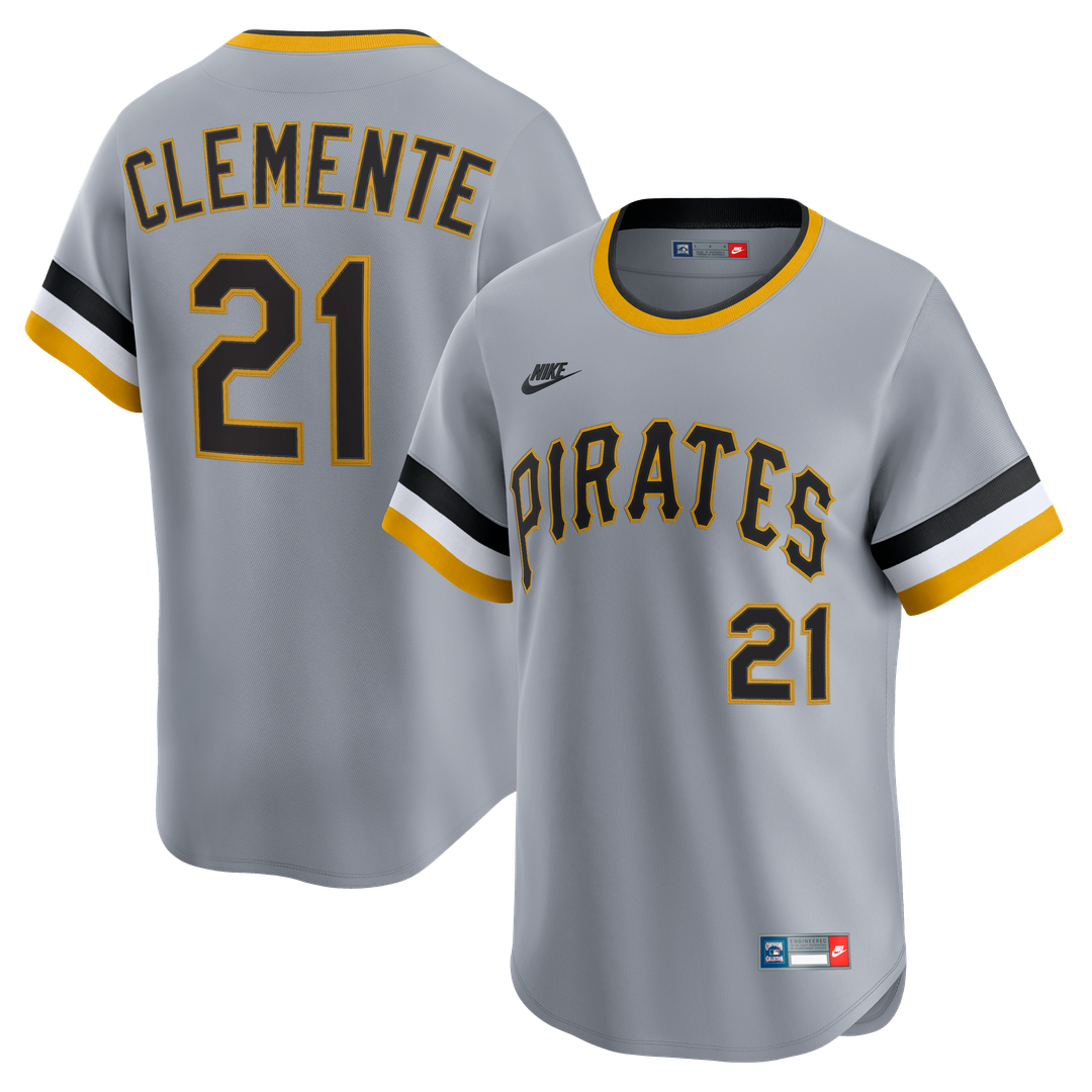 Pittsburgh Pirates Roberto Clemente Nike Throwback Cooperstown Limited Jersey - Gray MLB Team Jersey Baseball Fan Apparel