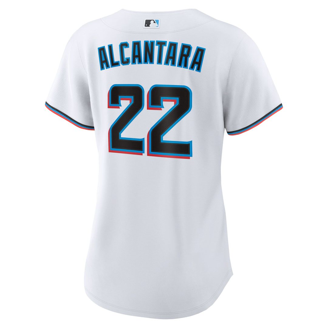 Miami Marlins Sandy Alcantara Nike Women's Home Replica Player Jersey - White MLB Team Jersey Baseball Fan Apparel