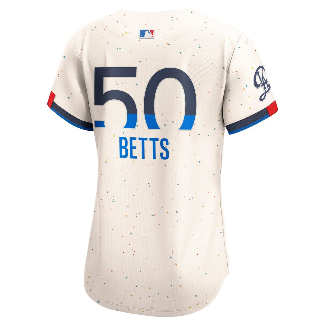 Los Angeles Dodgers Mookie Betts Nike Women's City Connect Limited Jersey - Cream MLB Team Jersey Baseball Fan Apparel