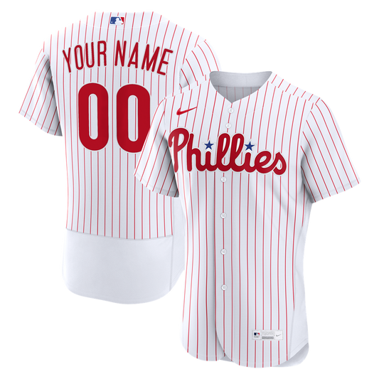 Philadelphia Phillies Nike Home Authentic Custom Jersey - White MLB Team Jersey Baseball Fan Apparel