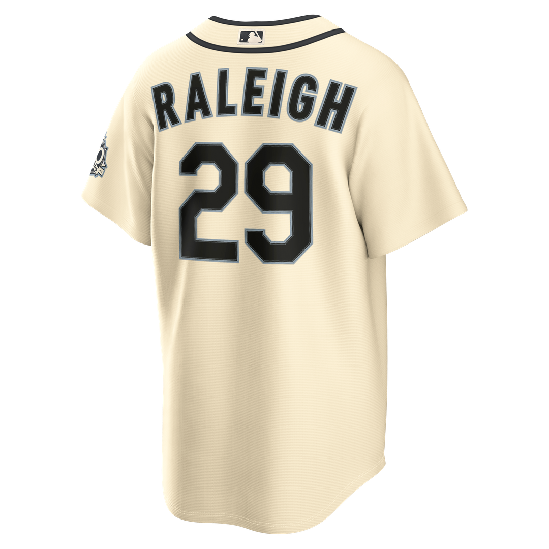 Seattle Mariners Cal Raleigh Nike Alternate 50th Season Patch Stadium Jersey - Teal MLB Team Jersey Baseball Fan Apparel
