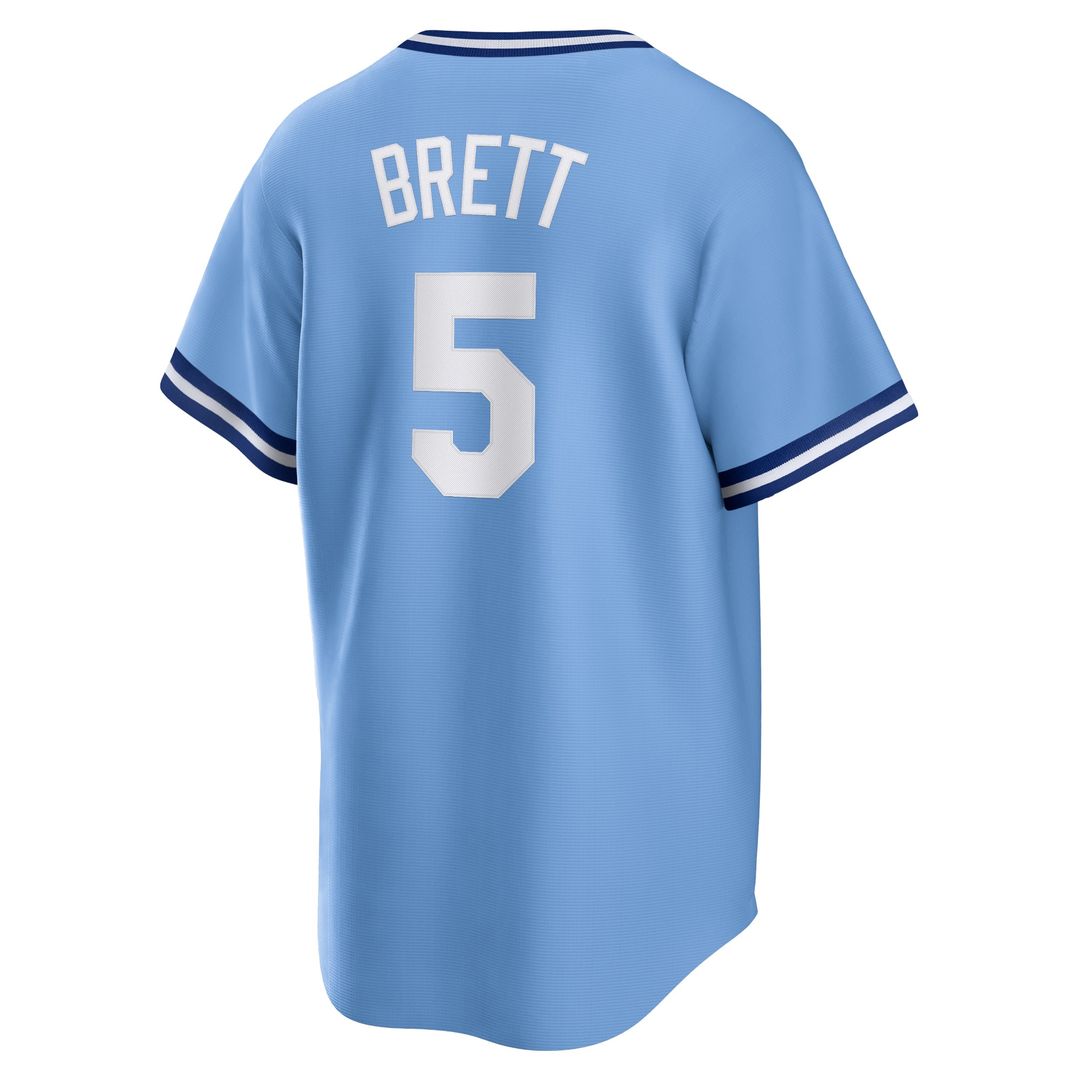 Kansas City Royals George Brett Nike Road Cooperstown Player Jersey - Light Blue MLB Team Jersey Baseball Fan Apparel