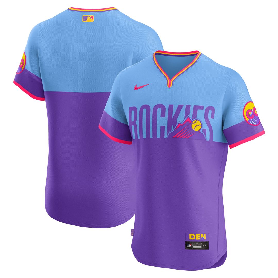 Colorado Rockies Nike 2025 City Connect Elite Jersey - Purple MLB Team Jersey Baseball Fan Apparel