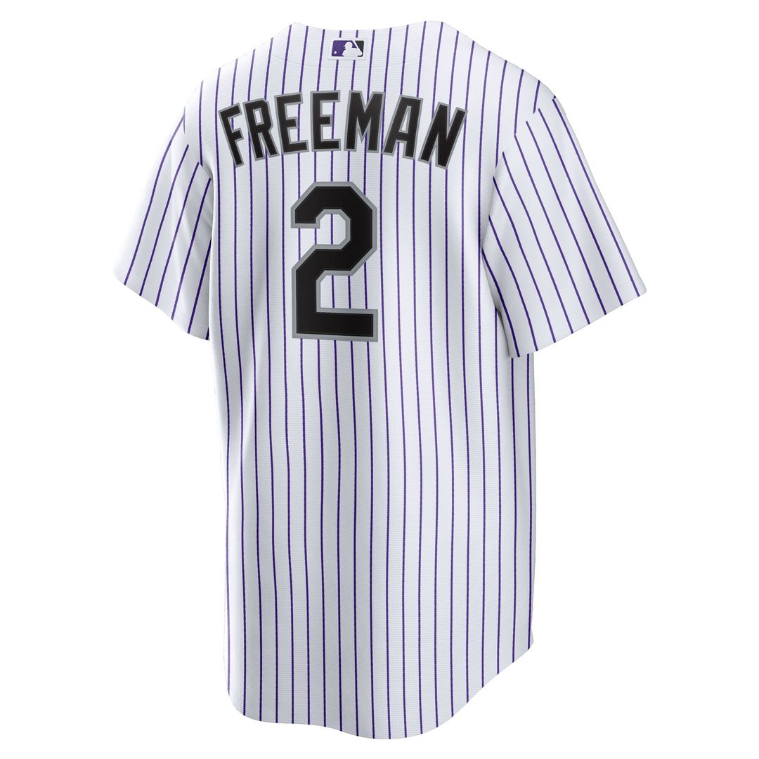 Colorado Rockies Tyler Freeman Nike Home Replica Jersey - White MLB Team Jersey Baseball Fan Apparel