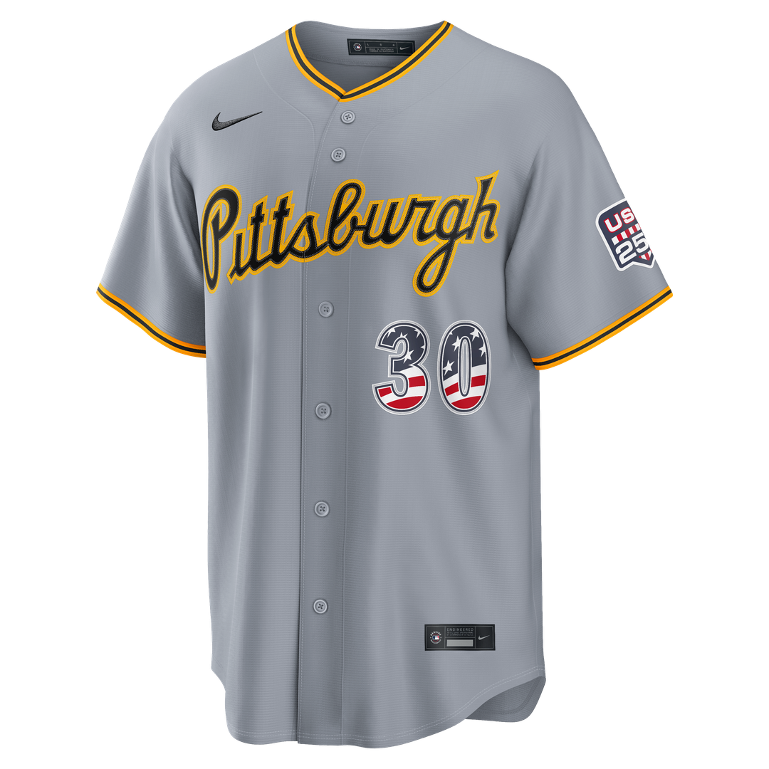 Pittsburgh Pirates Paul Skenes Nike USA 250 Fourth of July Road Stadium Jersey - Gray MLB Team Jersey Baseball Fan Apparel