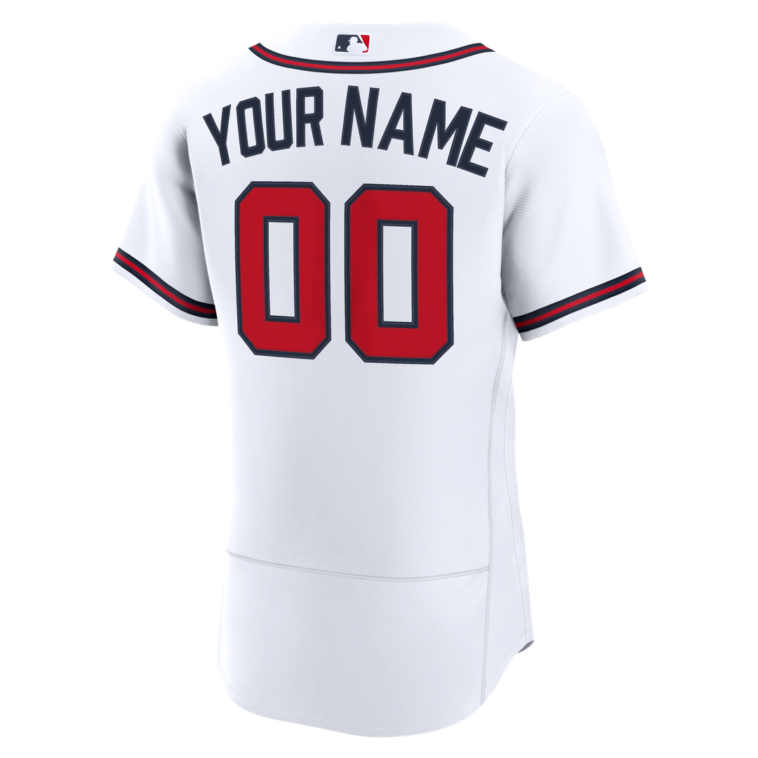 Atlanta Braves Nike Home Authentic Custom Jersey - White MLB Team Jersey Baseball Fan Apparel