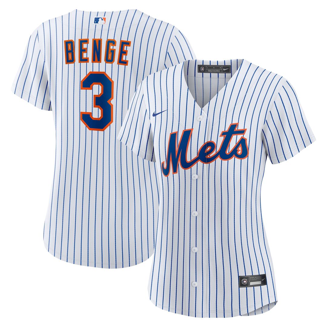 New York Mets Carson Benge Nike Women's Home Replica Jersey - White MLB Team Jersey Baseball Fan Apparel
