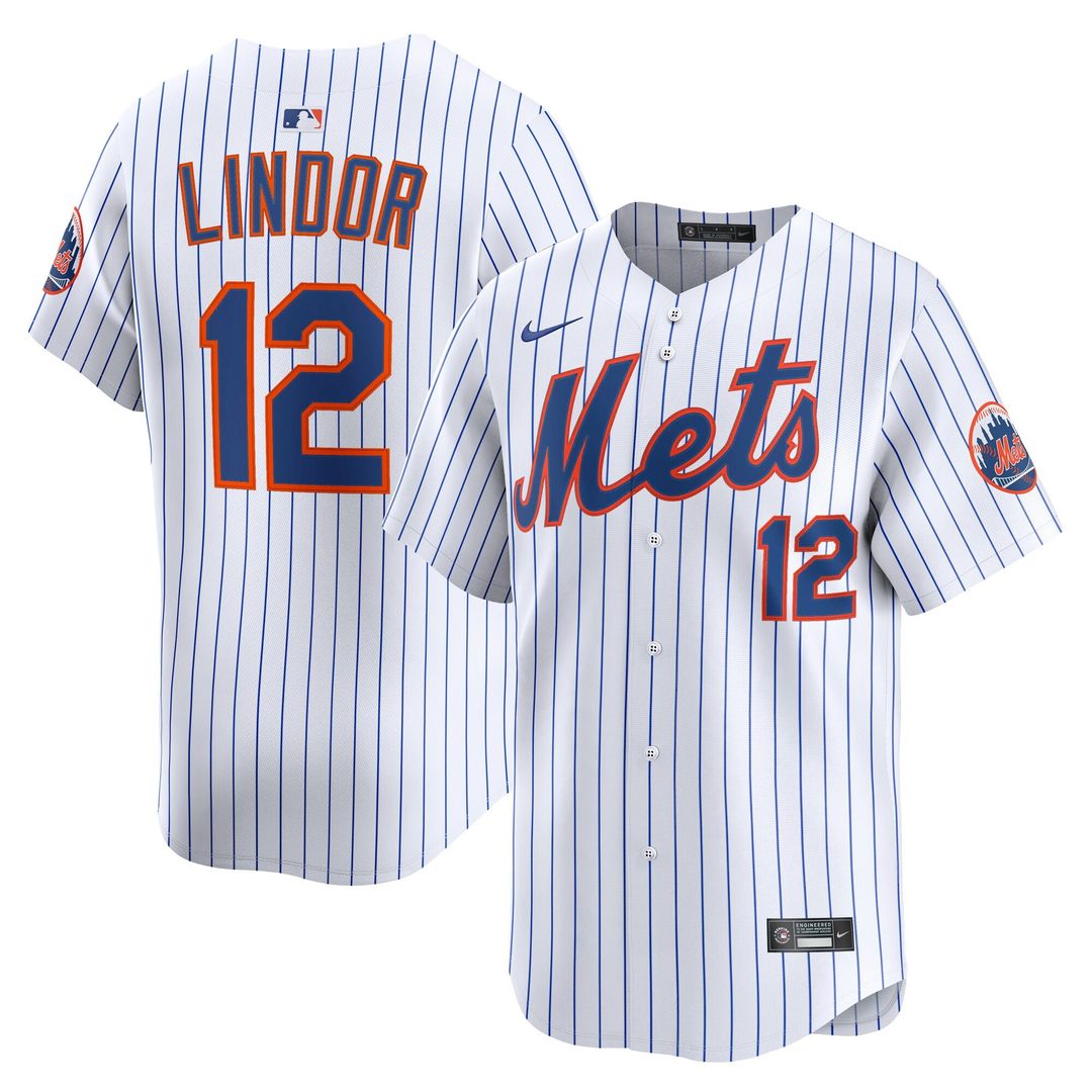 New York Mets Francisco Lindor Nike Home Limited Jersey - White MLB Team Jersey Baseball Fan Apparel