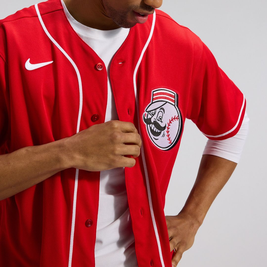 Cincinnati Reds Nike Alternate Authentic Team Logo Jersey - Scarlet MLB Team Jersey Baseball Fan Apparel