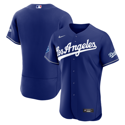 Los Angeles Dodgers Nike Alternate Authentic Jersey with Sponsor Patch - Royal MLB Team Jersey Baseball Fan Apparel