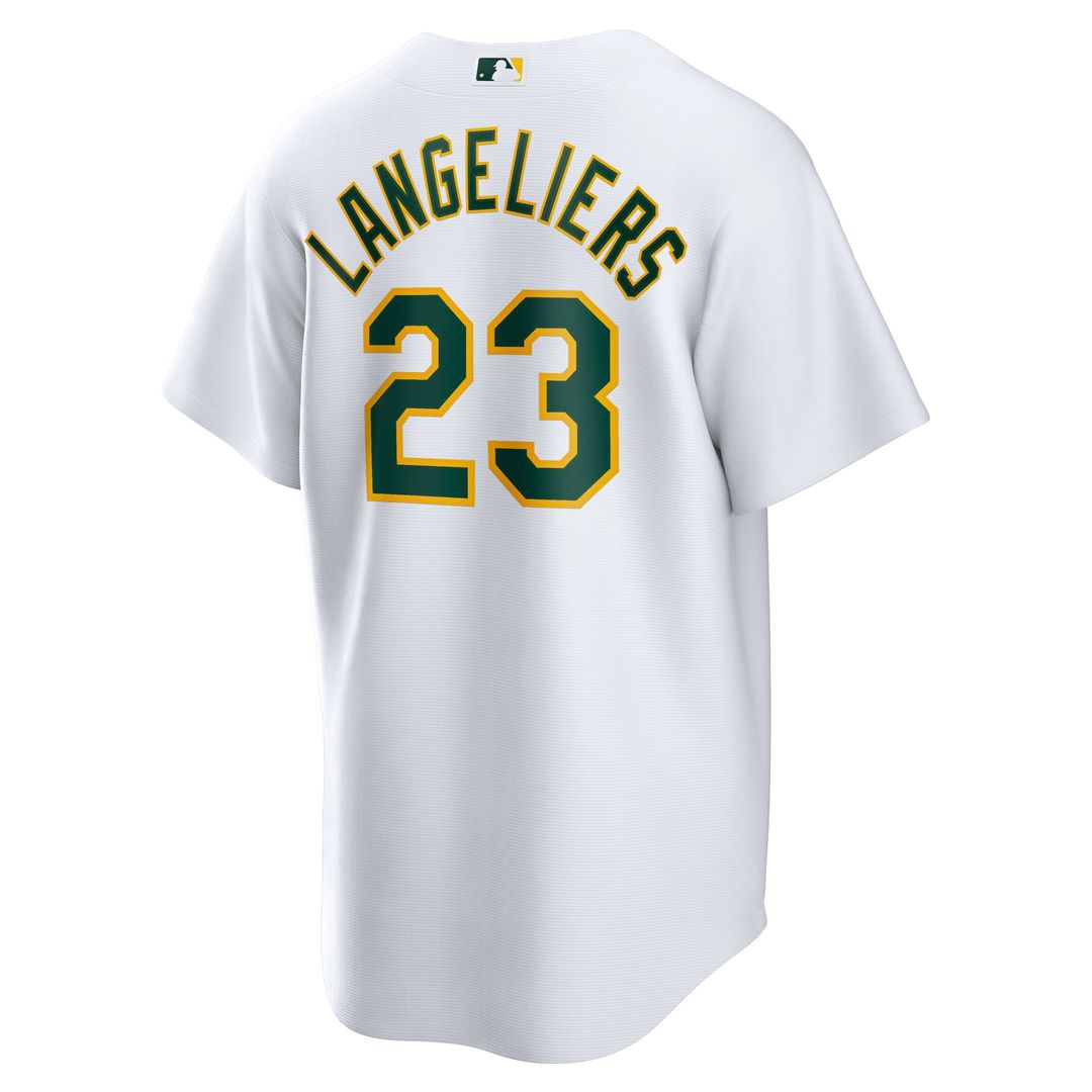 Athletics Shea Langeliers Nike Home Replica Jersey - White MLB Team Jersey Baseball Fan Apparel