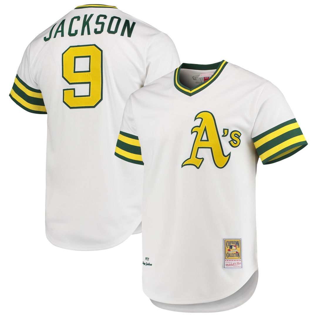 Athletics Reggie Jackson Mitchell & Ness 1972 Cooperstown Authentic Jersey - White MLB Team Jersey Baseball Fan Apparel