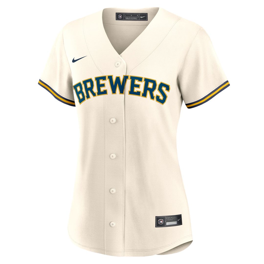 Milwaukee Brewers Joey Ortiz Nike Women's Home Replica Jersey - Cream MLB Team Jersey Baseball Fan Apparel