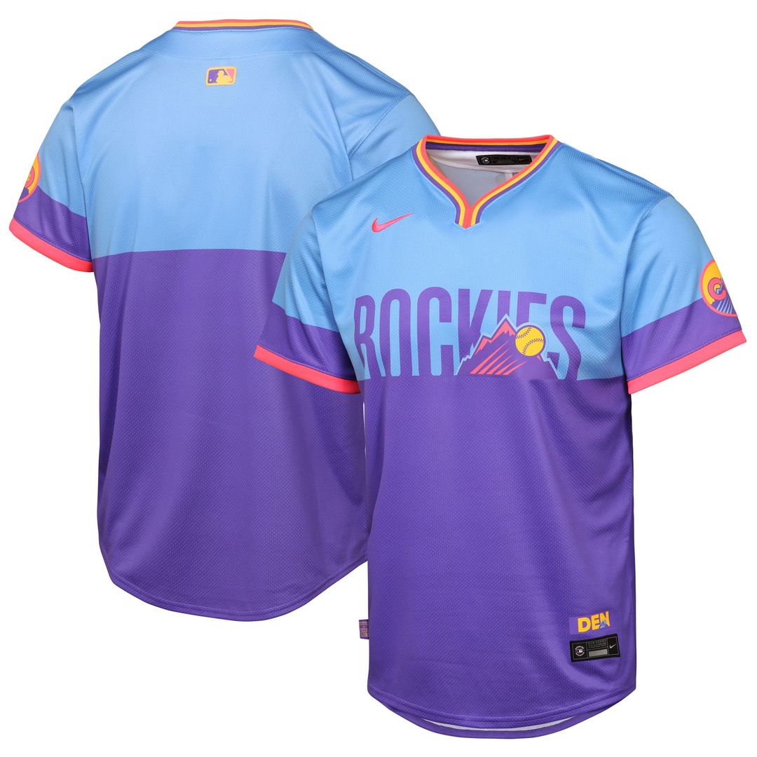 Colorado Rockies Nike Youth 2025 City Connect Limited Jersey - Purple/Light Blue MLB Team Jersey Baseball Fan Apparel