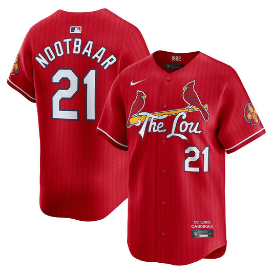 St. Louis Cardinals Lars Nootbaar Nike City Connect Limited Jersey - Red MLB Team Jersey Baseball Fan Apparel