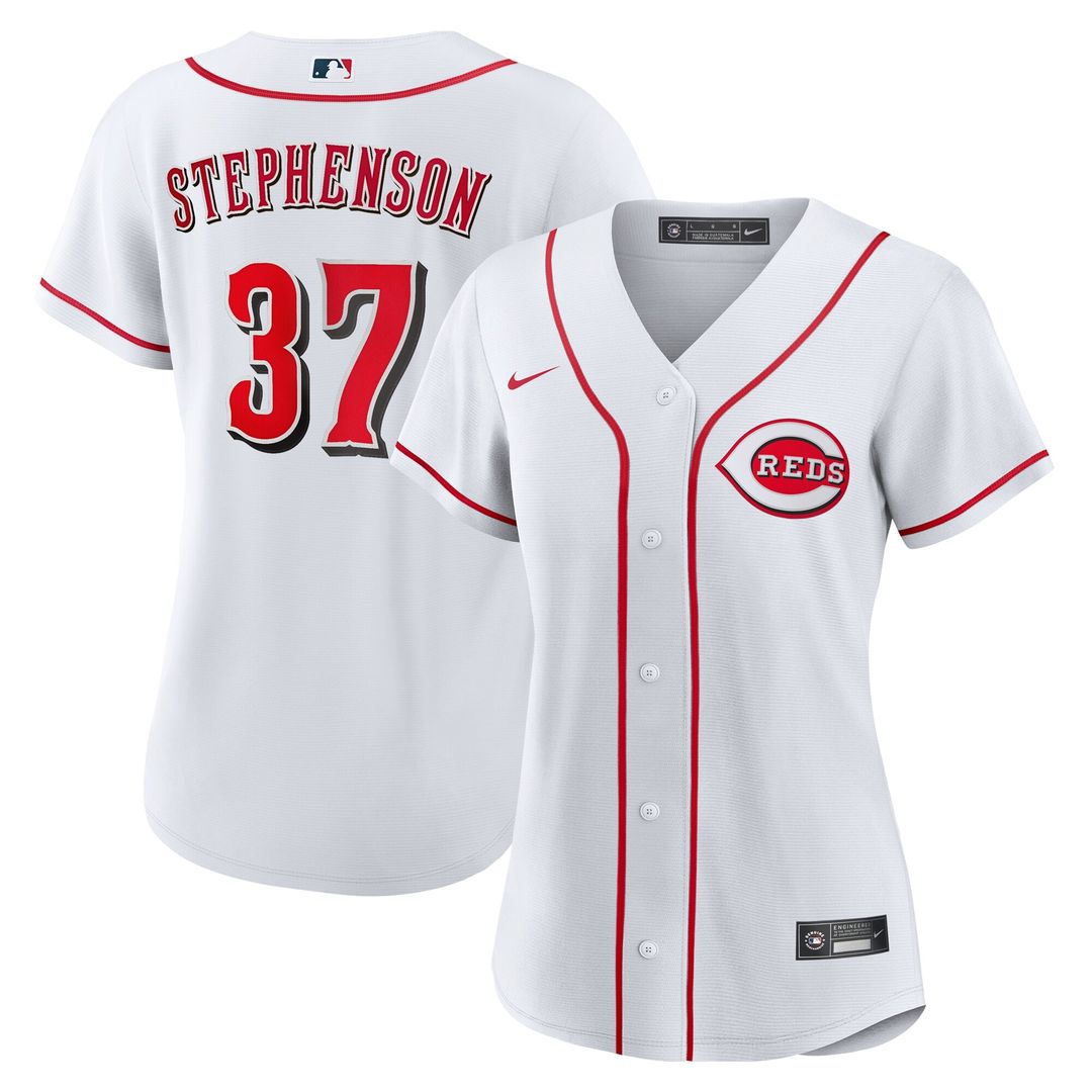 Cincinnati Reds Tyler Stephenson Nike Women's Home Replica Jersey - White MLB Team Jersey Baseball Fan Apparel